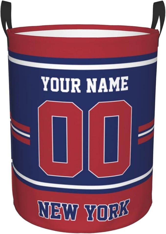 Custom New York Laundry Hamper Personalized Laundry Basket Customized Name And Number Collapsible Storage Basket for Bedroom Bathroom Living Room Gifts