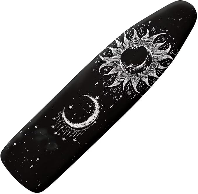 Flashideas Gothic Sun Moon Ironing Board Cover with Elastic Edge Non Stick Scorch Stain Resistant Cover Heavy Duty Iron Pad Covers Standard Boards with Hook and Loop Fastener Strap