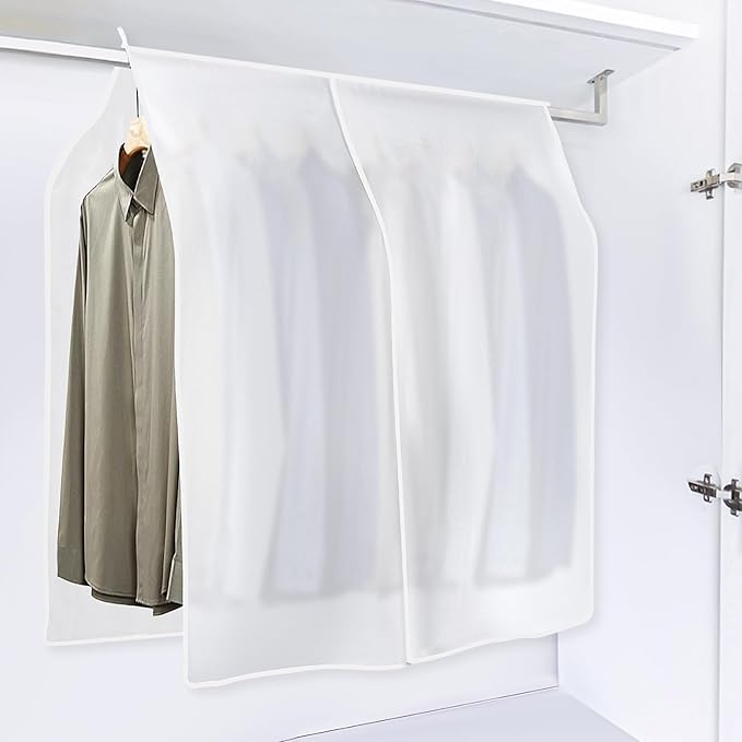 4 Pcs Clothing Rack Covers Dustproof Hanging Garment Bag Organizer Clothes Shoulder Rack Cover Closet Cover for Open Closet Garment Rack