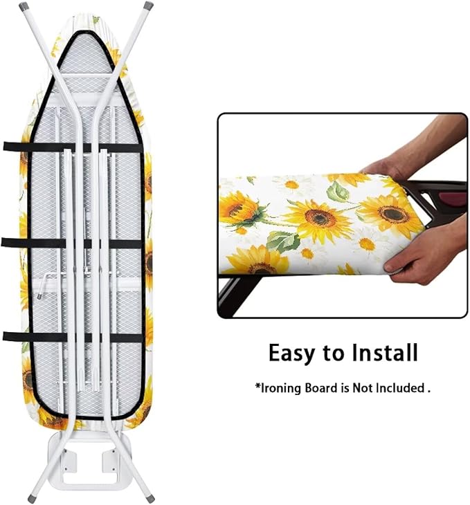 Sunflower Iron Pad Covers Standard Boards Stain & Scorch Resistant Soft Fabric Iron Board Replacement Cover for 15" x 54" Ironing Board Thanksgiving Decor