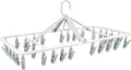 Plastic PP Drying Hanger, Anti-Rusty Drying Rack for Clothes, Socks, Lingeries, Delicates, Drying Hanger with 32 Clips for Baby Clothes, Towels