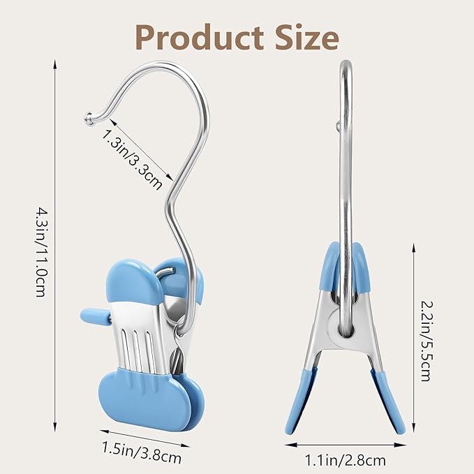 Wider Leggings Hangers for Closet 40 Pack, Metal Pants Hangers with Clips, Non-Slip Skirt Boot Jeans Hanger, Stackable Closet Organizer Space Saving Blue