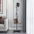 Metal Coat Rack Free Standing 7 Hooks Coats Jacket Stand Hanger Holder Black Coat Tree Corner Rack Stand Entryway Bedroom Office Organizer for Coats Hats, Clothes, Handbags, Umbrella (Black)