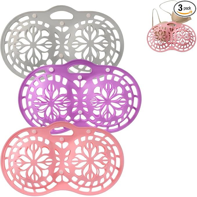 Premium Silicone Bra Washing Protector Bag – Hard Shell Bra Washer Protector Laundry & Anti-Deformation Holder for Washing Machine – Snap Closure Lingerie Delicates Wash Bag
