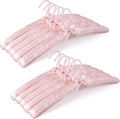 TOPIA HANGER Padded Hangers for Women Clothing,17-inch Satin Hangers 10 Pack Thick Foam Padded No Shoulder Bump for Sweaters, Coat, Blouses, Dresses-Pink,CT18P-10