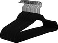 MIZGI All Black Velvet Hangers 40Pack,Premium Flocked Clothes Hangers,Non-Slip Felt & Sturdy Heavy Duty Coat & Suit Hangers for Space Saving, No Hanger Marks