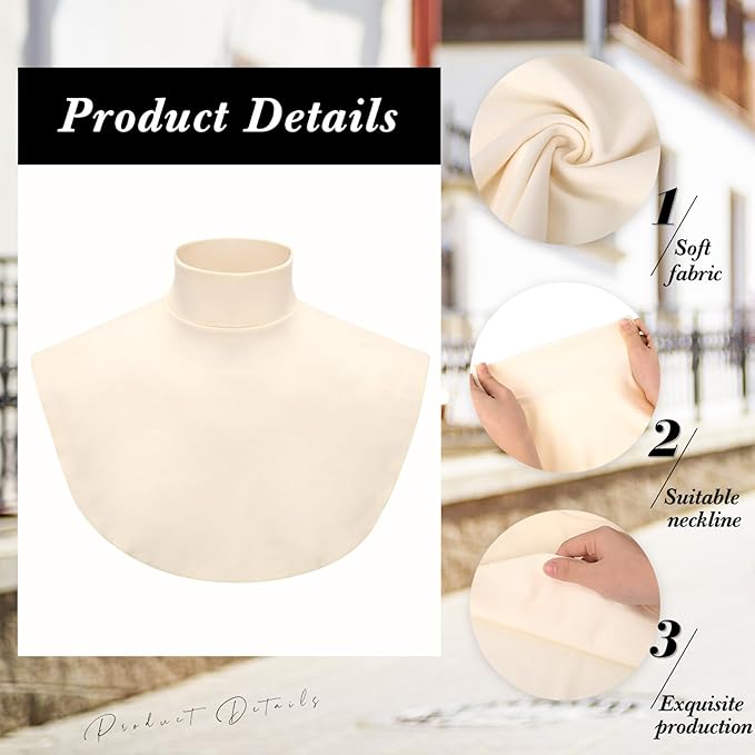 Turtleneck Dickey Extra Large Fake Collar Detachable Dickey Collar Half Mock Turtleneck for Men Women
