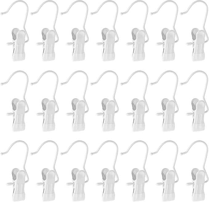 Hotop 48 Pieces Boot Hanger Clips for Closet, Laundry Hanging Hooks Heavy Duty Clips Boot Holder Portable Single Hooks Space Saving for Pants Jeans Clothes Hats Tall Towels (White)