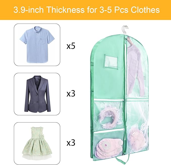 1 Pack Garment Bag for Dance Costumes,40 Inch Dance Garment Bags for Dancers Kids Dance Recital Bags Competition Cheer Uniform Garment Bag for Travel Storage,Dance Recital Gifts for Girls