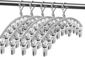 Legging Organizer for Closet,Upgrade Skirt Pants Hangers with Clips, Metal Yoga Pants Hangers 5 Pack w/10 Clips,Hangers Space Saving Closet Organizers w/Rubber Coated Closet Organizers(Gray)