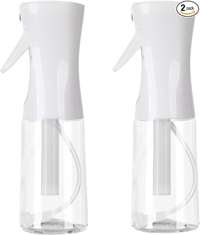 Spray Bottles For Hair, continuous spray bottle (200ml/6.8oz 2Pack) used for hair design, plants, cleaning, hair care and skin care, etc. – empty, reusable.（White）
