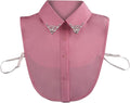 Chiffon Beading Half-Shirt Blouse Detachable Lace Fake Collars Dicky Collar Faux Collar for Women Girls