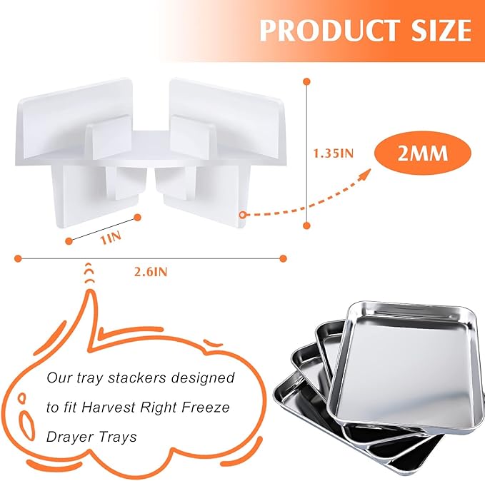 VAIPI 24 Pcs Tray Stackers for Harvest Right Freeze Dryer Accessories Compatible with Harvest Right Trays Freeze Dryer Machine Tray Holder for Home Canteens Fast Food Restaurants (Stacks 8 Trays)