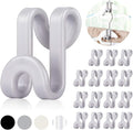 Mlici Clothes Hanger Connector for Clothes Organizing, 60 Pack Space Saving Hanger Extender Hooks for Home Closet Organizer, Grey