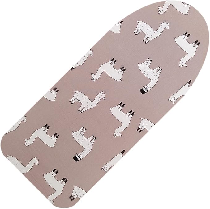 12" x 32" Small Tabletop Ironing Board Cover and Pad,3 Pairs of Hook and Loop Fastener Straps,Elastic Edges,Cotton Mini Iron Board Cover with Scorch Resistant Thick Padding