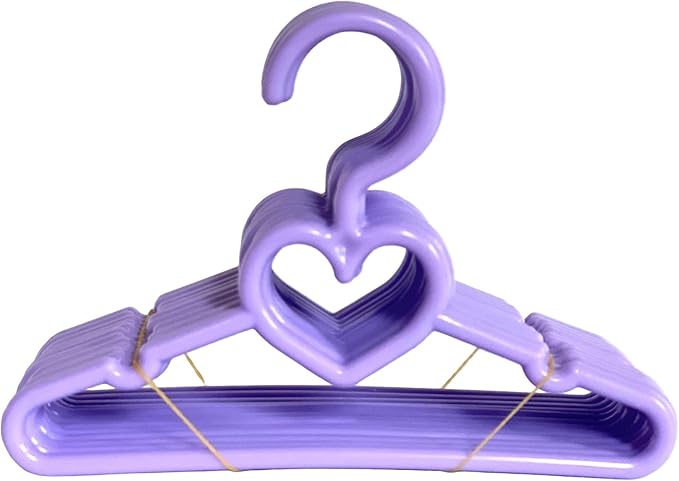 My Brittany's 5.5 Inch Wide Lavender Heart Hangers for 14 Inch Doll Clothes- Doll Clothes Hangers