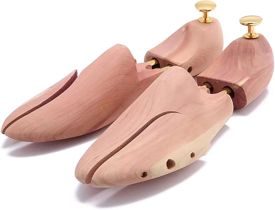 1 Pairs Twin Tube USA Grown Red Cedar Wood Adjustable Width Shoe Shaper For Men Women Shoe Tree, Crease Protector