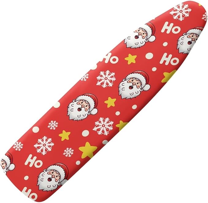Santa Claus Snowflake Heat Reflective Ironing Board Cover Stain Resistant & Durable Fabric Ironing Covers Fitted 15 x 54 Ironing Boards Halloween Spooky Horror Decoration