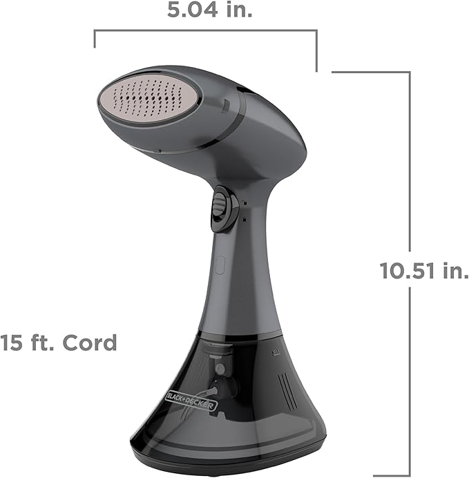 BLACK+DECKER Advanced Handheld Steamer HGS350, 45-Second Heat Up, 70% More Steam, Removes Wrinkles from Fabrics, Clothing and Upholstery