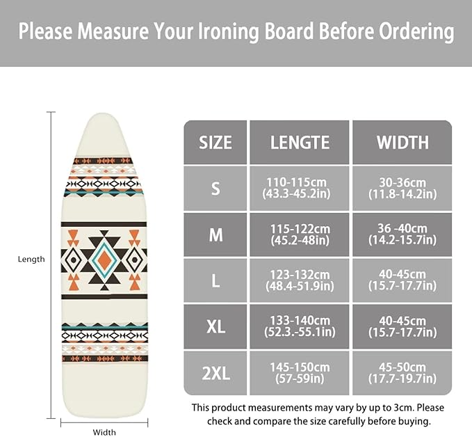 Aztec Ironing Board Cover,Western Ironing Board Cover,Tribal Ironing Board Cover,Ironing Board Covers,Aztec Print Beige Medium