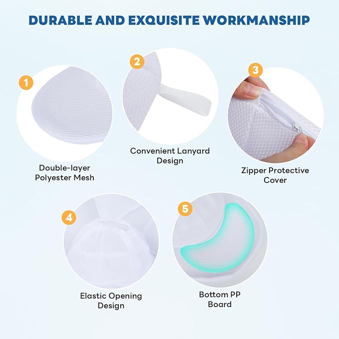 Upgraded Hat Washer Cage with Protective Mesh Bag, Durable Hats Cleaner for Caps, Hat Cleaner for Baseball Caps - Reusable, Fixed Holder, Prevents Deformation, Fits Most Hats, White 2 Pack