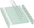 10 Pack Skirt Hangers，Pants Hangers with Clips，360 ° Swivel Hooks Space Saving Hangers for Pants, Skirts, Clothes, Jeans，Light Green