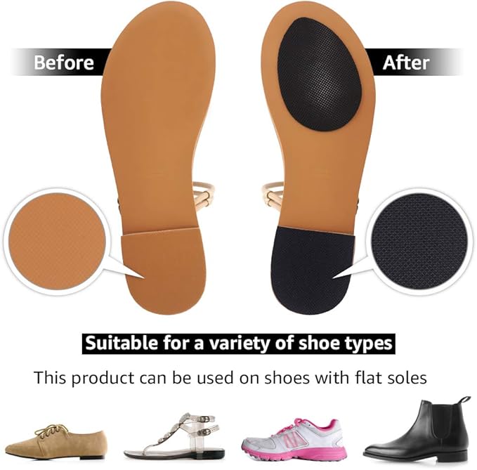8 PCS Premium Silicone Non-Slip Shoe Pads - Muffle Loud High Heels & Boots - Self-Adhesive Quiet Noise Reduction Sole Protectors for Wedding, Office, Stage - Odorless Grips - Indoor Use