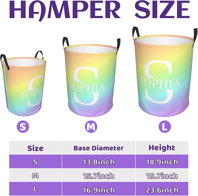 Customized Name Laundry Basket, Custom Laundry Hamper with Name, Personalized Laundry Hamper with name, Customization Name laundry Basket with Handles Gifts for Men Women