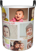 Custom Laundry Basket,Personalized Laundry Hamper With Photo Name,Customized Dirty Clothes Hamper With Handle,Collapsible Storage Basket For Bathroom Living Room Bedroom