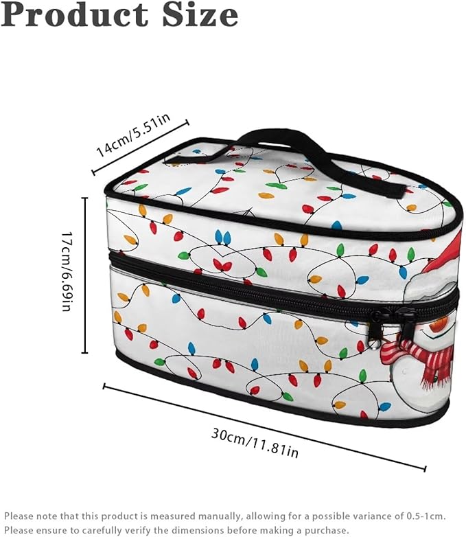 Christmas Snowman Light Clothes Iron Storage Case Universal for Most Iron Decorative Foldable Steam Iron Storage Case with Zipper Handle