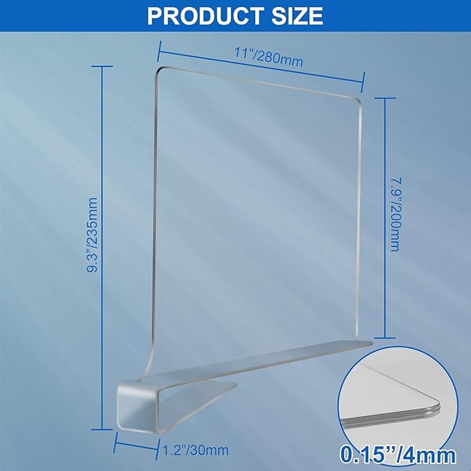 Acrylic Shelf Dividers for Closet Organization 16Pack Closet Shelf Divider Closet Dividers for Shelves Shelf Organizer for Closet Shelf Organizer for Wood Closet Separator Clear