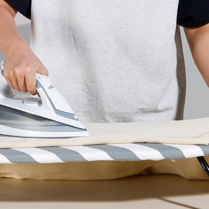 SheeChung 12.5 x 32 Inch Small Ironing Board Cover and Pad,Cotton Cover & Extra Thick Padding,Resists Scorching and Staining,Elastic Cord,Fits Small Mini Table top Ironing Board (Board not Included)