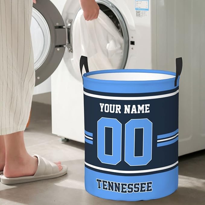 Custom Tennessee Laundry Hamper Personalized Laundry Basket Customized Name And Number Collapsible Storage Basket for Bedroom Bathroom Living Room Gifts