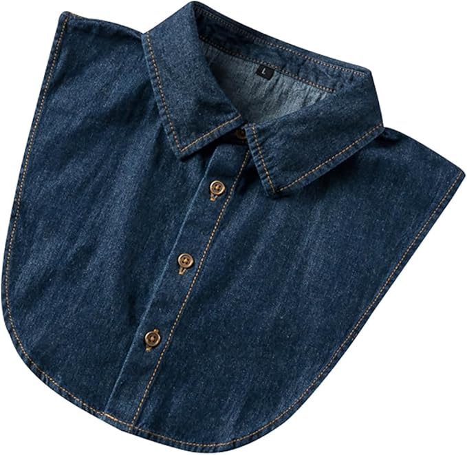 Denim Detachable Collar Faux Dickey Half Shirt Blouse False Decorative Choker