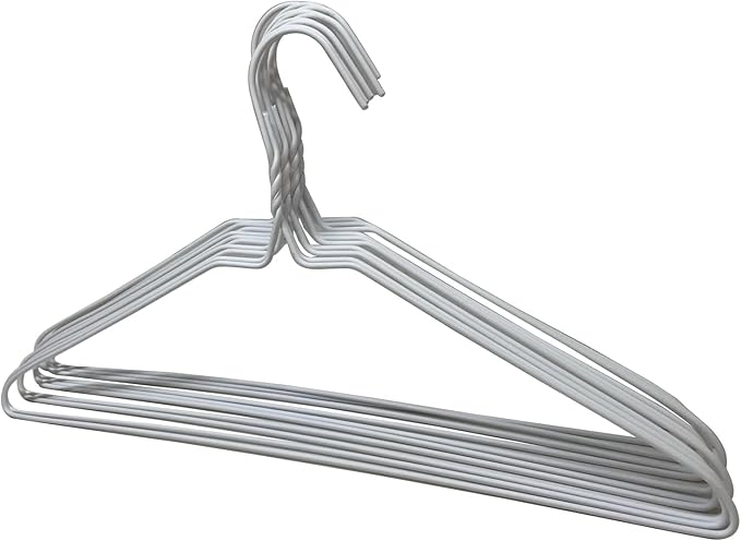White Vinyl Coated Drip Dry Wire Hanger 10PC