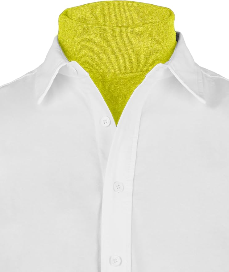 Ohoo Ribbed Cotton Blend Fake Turtleneck Dickey Collar Lightweight Detachable Mock Layering Accessory for Men Women