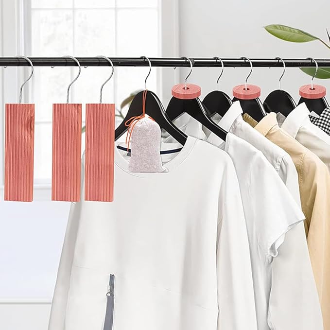 20 Pcs 4 x 1cm Cedar Wood Rings Cedar Closet Hanger Rings Aromatic Wood Cedar Planks Closet Cedar Blocks Clothes Storage Cedar Block Hang Ups Closet Storage Accessories