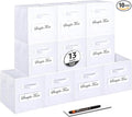 artsdi 13x13x13 storage cube bins (Set of 10) Fabric storage cubes with 10 Labels Window Cards & a Pen, storage cubes 13x13, Collapsible 13 inch cube storage bins, Cubby Organizer Boxes, White