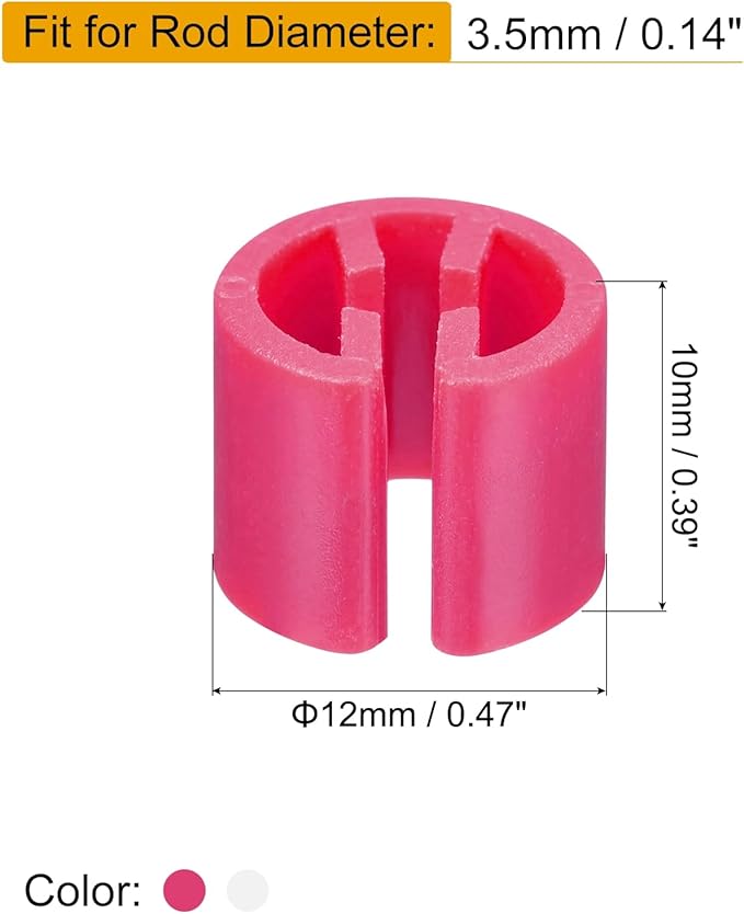 uxcell 300pcs Clothes Hanger Markers Blank Tags, Fit 3.5mm Rod Garment Size Hanger Clips Garment Color Coding Label for Clothing Hangers, Rose Red + White