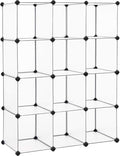 SONGMICS Cube Storage Organizer, Set of 12 Plastic Cubes, Book Shelf, Closet Organizers and Storage, Room Organization, Bedroom Living Room, 12.2 x 36.6 x 48.4 Inches, White ULPC34L