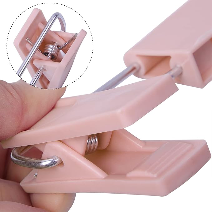 Pants Hangers with Clips Skirt Hanger for Women Plastic Clip Hangers for Pants Clothes Hanger (50pack, Pink)