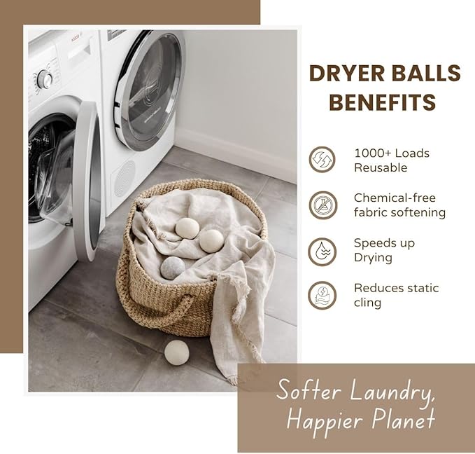 Laundry Wool Dryer Balls | Natural Fabric Softener – Reusable, Eco-Friendly, Reduces Drying Time – Wool Balls Replaces Dryer Sheets - Laundry Balls for Dryer (Cutie Cat (Type 1) 3XL)