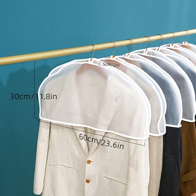 10Pack Shoulder Covers Clothing dust Cover Hanger Covers for Clothes Plastic Garment Bags for Closet Storage Suit, Coats, Jackets, Dress Closet Storage