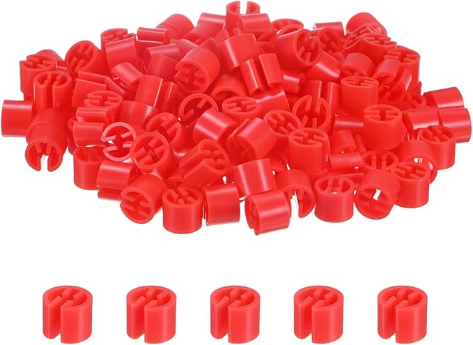 300-Pack Clothes Hanger Markers Blank, Plastic Garment Color Coded Size Clips Fit 3.5mm Rod for Clothing/Wire Hangers, Colored Coding Marker [Red]