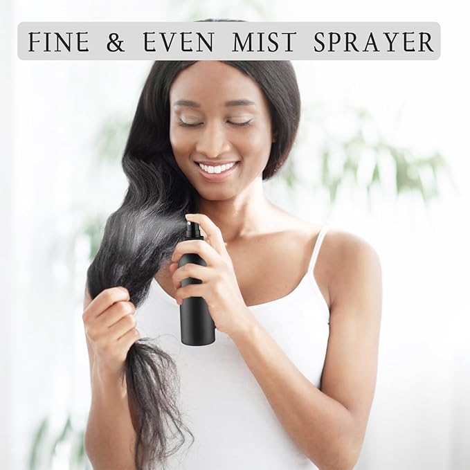 6 Pack 150ml/5oz Aluminum Spray Bottle Black Mist Sprayer Metal Spray Bottle Empty Fine Mist Spraying Bottles for Perfume Cleaning Essential Oil