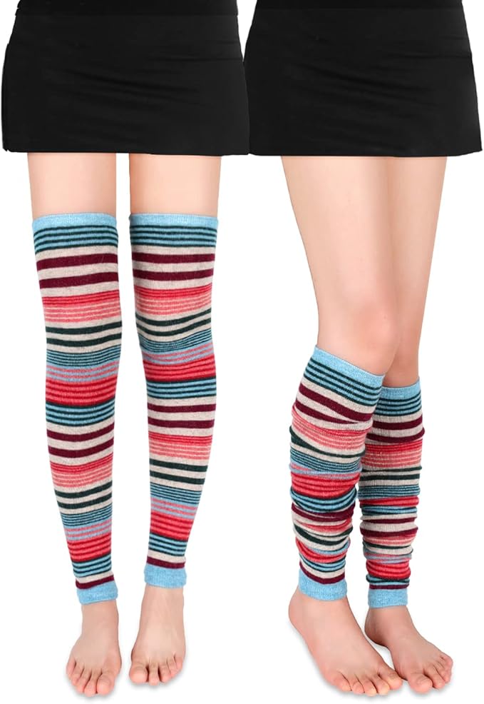 Benefeet Sox Wool Knit Leg Warmers for Women Vintage Boho Leg Warmers Long Winter Warm Thigh High Footless Boot Socks
