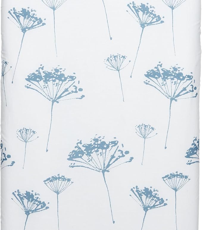 Ironing Board Cover and Pad (Blue Priscilla), 100% Cotton with Ultimate Double Padding by Seymour Home Products; Fits Full Size Board | Stain and Scorch Resistant; Elastic Edge | Laundry Accessories