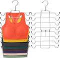 2 Pack Bra Hanger,Tank Top Hanger Space Saving,Closet Organizers and Storage,Bra Hangers for Closet Organizer,Organization and Storage for Sport Bras,Camisoles,Bathing Suit,Belt,Tie,etc,Silver