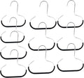 Durable Steel Hangers Maximize Closet Space with Versatile Storage, Hat Organizer Durable Stainless Steel, Durable Steels Hangers for Caps, Ties, Scarves, Clothes (Black,10pcs)