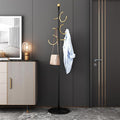 Coat Rack Freestanding Metal Corner Clothing Rack with Round Marble Base 8 Hooks Heavy Duty Coat Tree for Hanging Clothes Bag Hats 13.78x13.78x67.72 in (Black)
